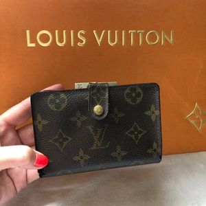 Louis Vuitton Monogram Kiss Lock Wallet Authentic
